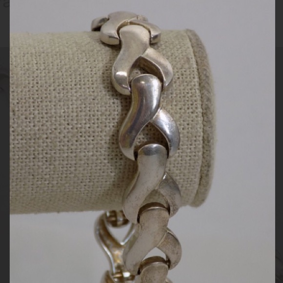 Wide Sterling Silver Y-Link Tennis Bracelet - Picture 1 of 7